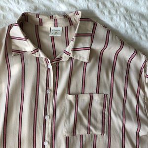 Pink Stripped Button Down Blouse